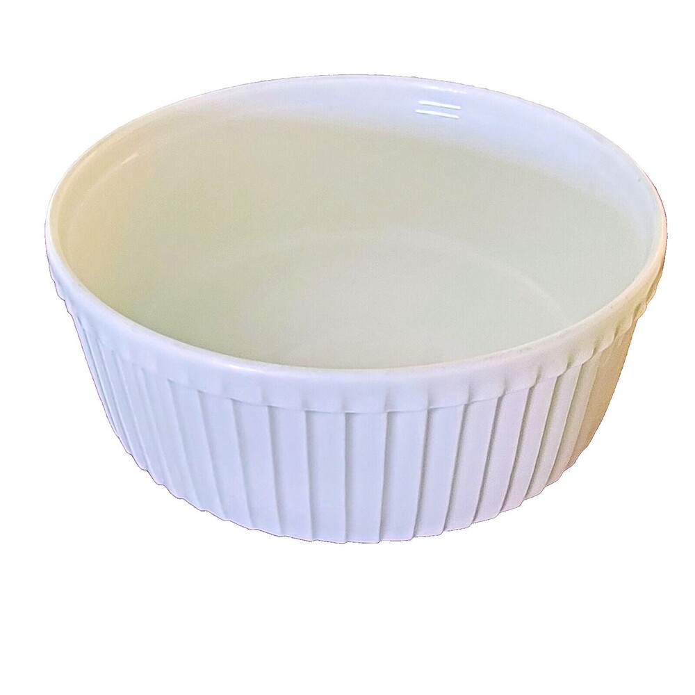 Pillivuyt France, White Pleated Porcelain Souffle Dish, Bakeware, 6.25” x 2 1/2” - Picture 6 of 6